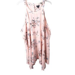 Torrid NWT Women's Sleeveless Pink Floral Handkerchief Hem Blouse Size 4 (4X)